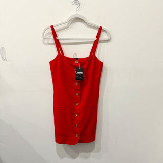 NWT J. Crew Claudia Linen Sleeveless Button Front Tank Shift Mini Dress Red XS