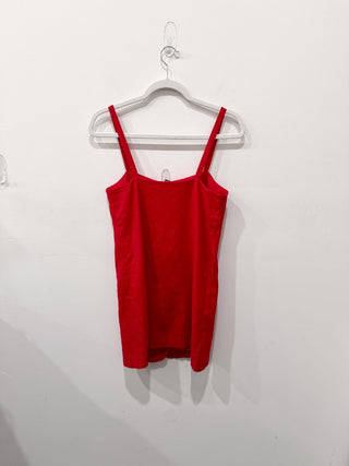 NWT J. Crew Claudia Linen Sleeveless Button Front Tank Shift Mini Dress Red XS