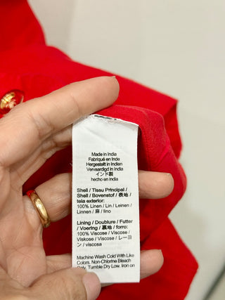 NWT J. Crew Claudia Linen Sleeveless Button Front Tank Shift Mini Dress Red XS