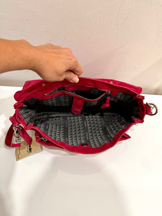 Proenza Schoulder Suede Tiny PS1 Fringe Satchel Bag Raspberry Medium