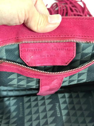 Proenza Schoulder Suede Tiny PS1 Fringe Satchel Bag Raspberry Medium