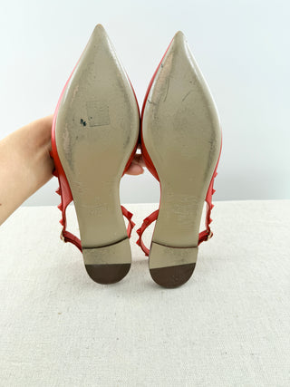 Valentino rockstud slingback flat leather shoes, 40