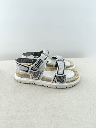Dior dioract leather sandals featuring padded adjustable straps with gold-tone dior logo hardware, molded ergonomic footbeds, and chunky tread soles, 39