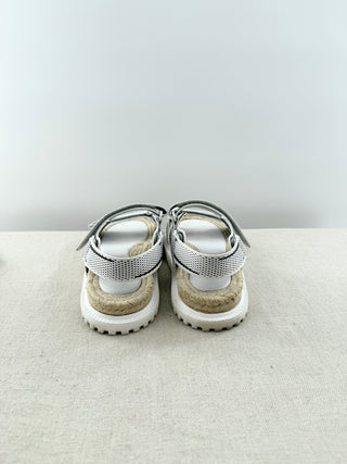 Dior dioract leather sandals featuring padded adjustable straps with gold-tone dior logo hardware, molded ergonomic footbeds, and chunky tread soles, 39