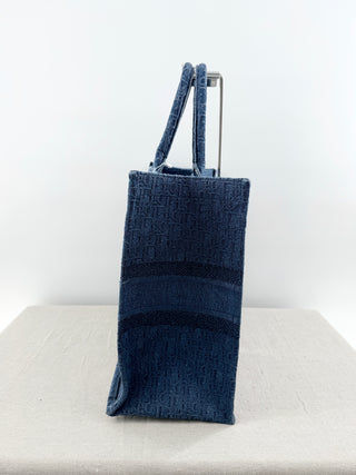 Christian Dior large denim book tote bag
