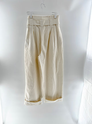 Ganni paper bag waist baggy pants, US 6