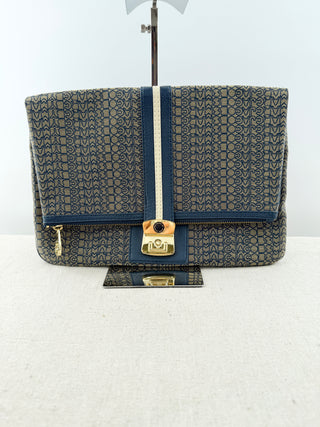 Marc Jacobs monogram print foldover clutch bag