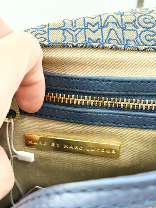 Marc Jacobs monogram print foldover clutch bag