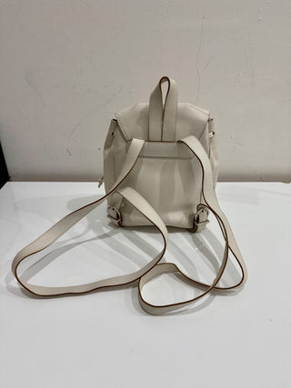 Salvatore Ferragamo Leather Small School Drawstring Backpack White / Silver