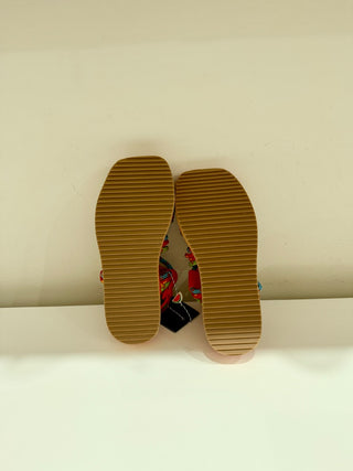 NWT Farm Rio Tropical Embroidered Rope Straps Platform Sandals Women's Orange 5