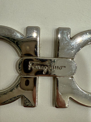 Salvatore Ferragamo Leather Small School Drawstring Backpack White / Silver