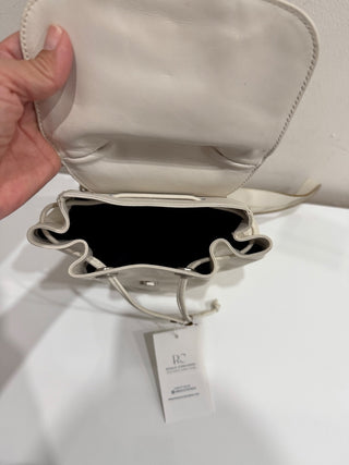 Salvatore Ferragamo Leather Small School Drawstring Backpack White / Silver