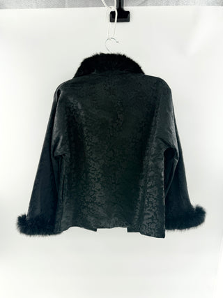 Mei silk and rabbit trim jacket, M