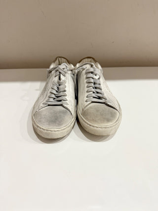 Oliver Cabell Distressed Leather Low top Sneakers White/Gray Women's Size EU 38