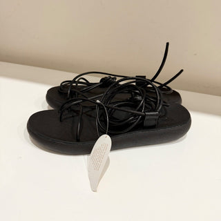 NWOT Ancient Greek Diakopes Comfort Leather Strappy Sandals Black Women's EU 39