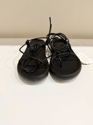 NWOT Ancient Greek Diakopes Comfort Leather Strappy Sandals Black Women's EU 39