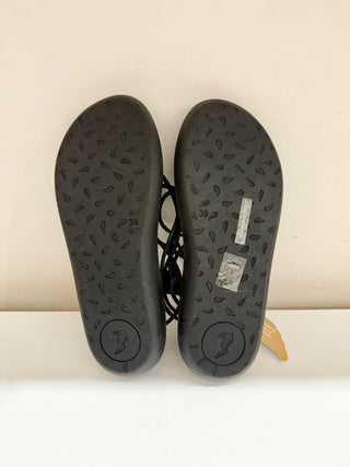 NWOT Ancient Greek Diakopes Comfort Leather Strappy Sandals Black Women's EU 39