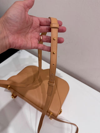 Bottega Veneta Mount Small Cob Calfskin Crossbody Bag Almond Medium