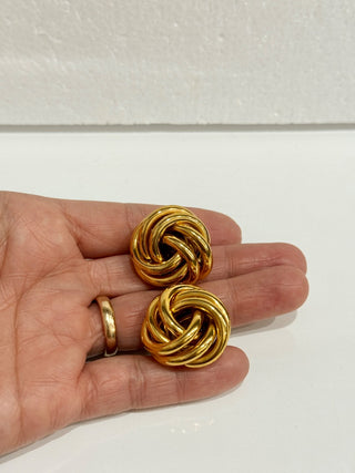 vintage knot gold plated earrings