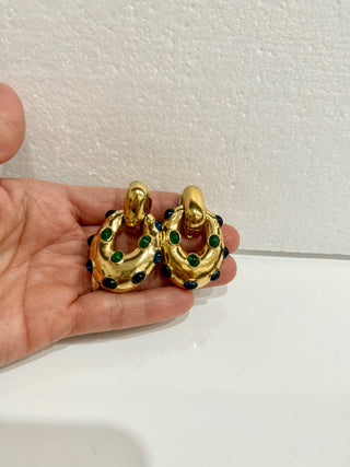 vintage clip on earrings with stones