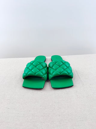 Bottega Veneta quilted leather flat sandals, 36.5