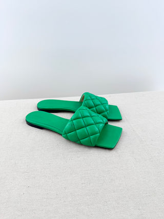 Bottega Veneta quilted leather flat sandals, 36.5