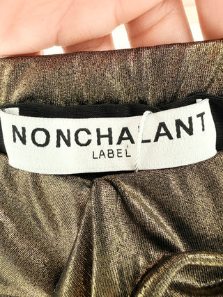 Nonchalant stretchy metallic mini skirt, S