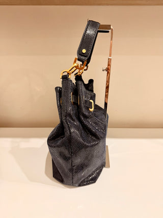 Tory Burch snake print patent leather shoulder bag with chain