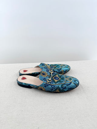 Gucci jacquard princetone mules, 38