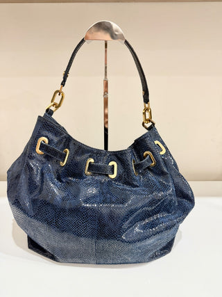 Tory Burch snake print patent leather shoulder bag with chain