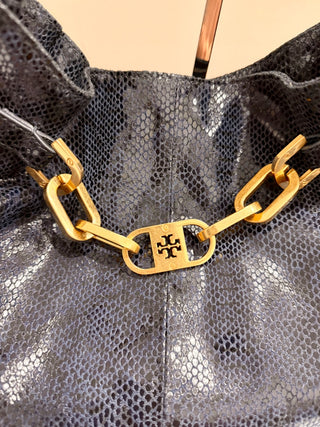 Tory Burch snake print patent leather shoulder bag with chain