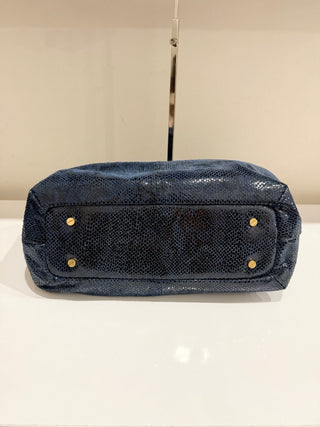 Tory Burch snake print patent leather shoulder bag with chain