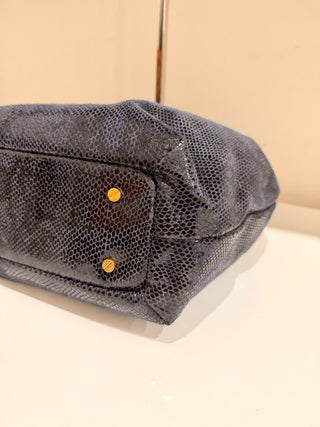 Tory Burch snake print patent leather shoulder bag with chain