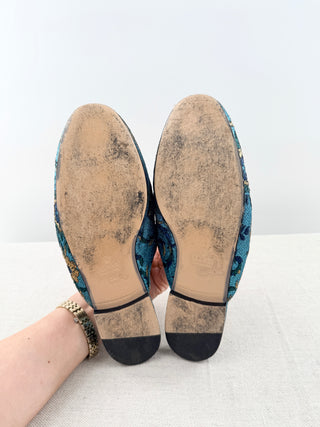 Gucci jacquard princetone mules, 38