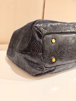 Tory Burch snake print patent leather shoulder bag with chain