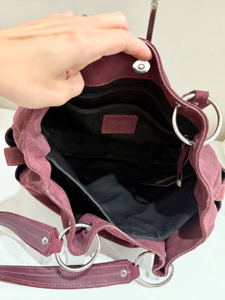 Desmo suede medium size shoulder bag