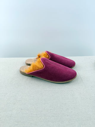 Sabah suede and fur mules, 38
