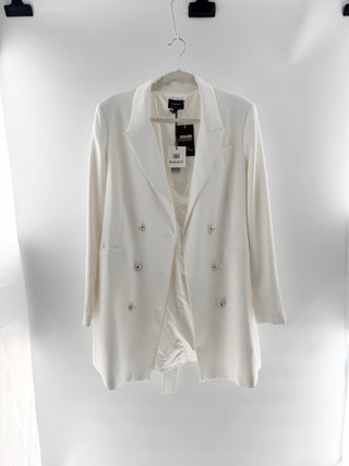 Bardot Double-Breasted Blazer w/ Silver Buttonfly, L