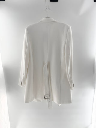 Bardot Double-Breasted Blazer w/ Silver Buttonfly, L