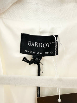 Bardot Double-Breasted Blazer w/ Silver Buttonfly, L