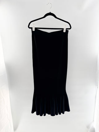 Jonathan Simkhai Tiered Maxi Skirt with pattered cutoff at bottom, M
