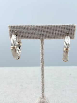 mazza bartholomew silver cable style hoop earrings