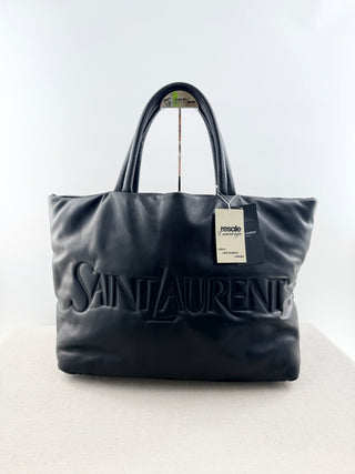 Saint Laurent large quilted lambskin puffer tote bag