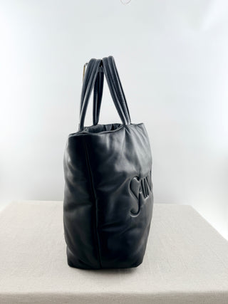 Saint Laurent large quilted lambskin puffer tote bag