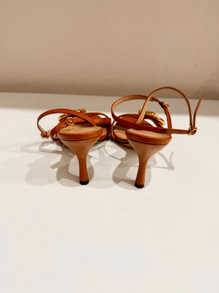 JW Anderson Leather Ankle Strap Heeled Sandals with Buckle Women's Size EU 37