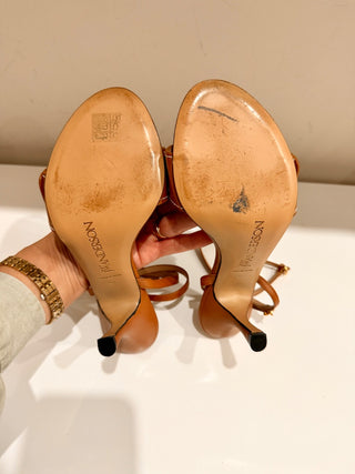 JW Anderson Leather Ankle Strap Heeled Sandals with Buckle Women's Size EU 37