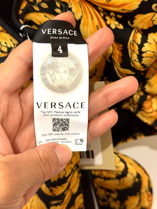 NWT Versace One Piece Lycra Vita Recycled Barocco Allover Swimsuit Yellow 4 / L