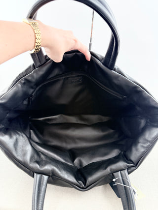 Saint Laurent large quilted lambskin puffer tote bag