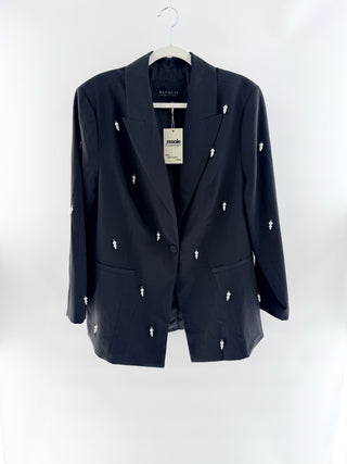 Eloqui blazer jacket with pearl embellishments, 14