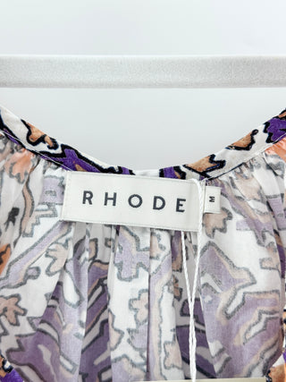 Rhode cotton floral print midi dress casual, M